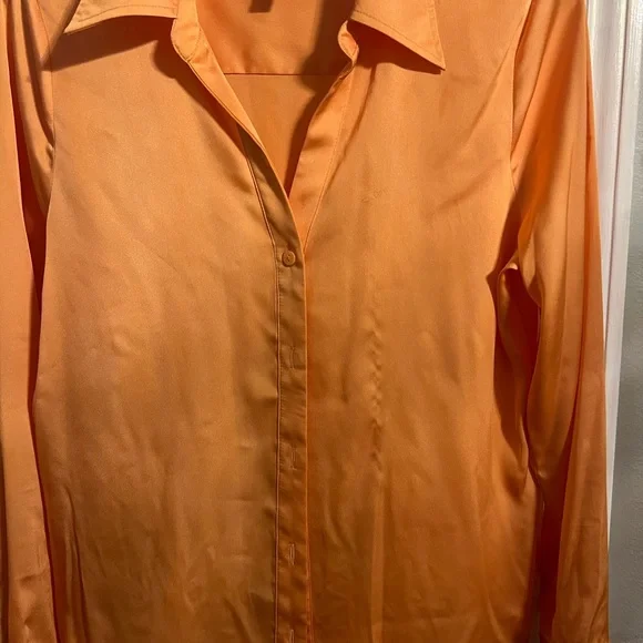 open lace back dress Men's Dress Shirt Orange  Bold Long Sleeve Style